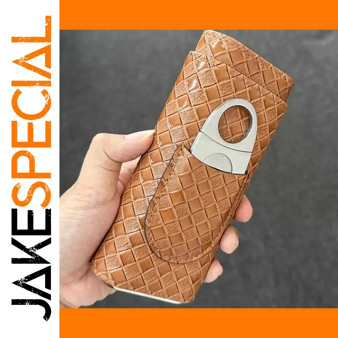 Brown Leather Cigar Case with Bottle Opener 1 Brown Leather Cigar Case with Bottle Opener