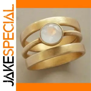 Vintage Gold-Color Multi-Band Ring Set