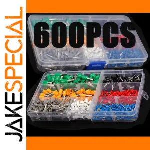 600-Piece Insulated Crimp Terminal Set for Automotive and Marine