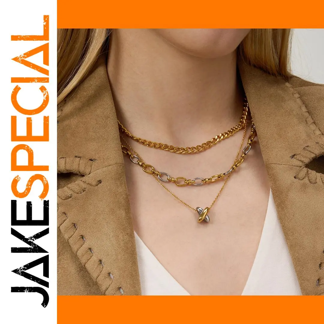 Minimalist Two-Tone Stainless Steel Necklace 1 Minimalist Two-Tone Stainless Steel Necklace