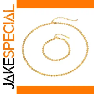 Golden Stainless Steel Heart Jewelry Set