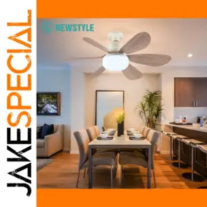 Modern smart ceiling fan with LED lighting