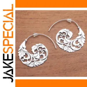 Silver and Gold Floral Drop Earrings for Women