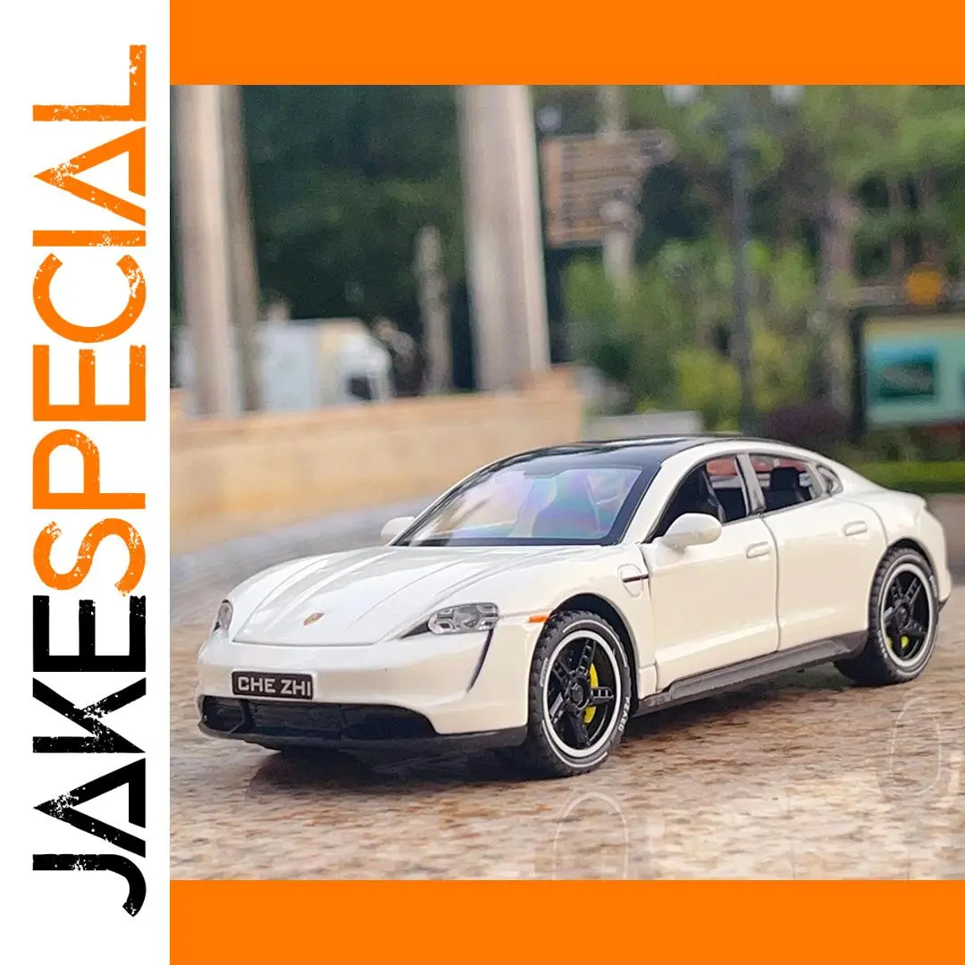 White Porsche Taycan Coupe Model 1:32 Diecast 1 White Porsche Taycan Coupe Model 1:32 Diecast