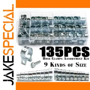 135-Piece Zinc-Plated Steel Hose Clamp Set