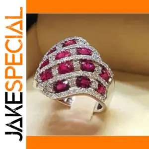 Silver and Gold Geometric Cocktail Ring for Women