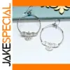 Vintage Silver Drop Earrings with Half-Moon Charms