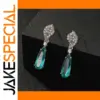 Silver and Sea-Green Drop Earrings