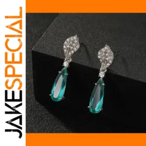 Silver and Sea-Green Drop Earrings