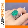 Elegant Raw Emerald and Silver Ring for Women