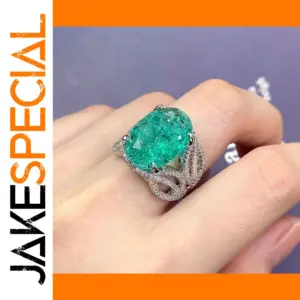 Elegant Raw Emerald and Silver Ring for Women