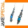 Vintage Ethnic Silver Dangle Earrings for Women