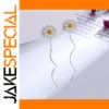Elegant Female Daisy Ear Chain with Silver Plating