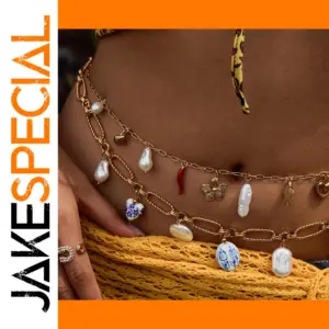 Stainless Steel Gold Waist Chain with Charms