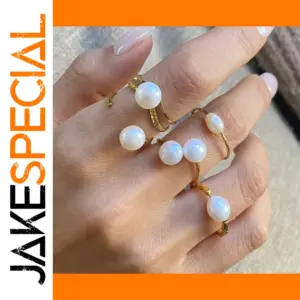 Elegant Stainless Steel Pearl Ring for Women