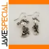 Vintage Silver Earrings with Cartoon Girls