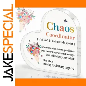 Heart-Shaped Acrylic Gift with Colorful Text