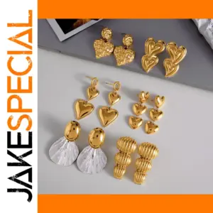 Stainless Steel Heart Drop Earrings Collection