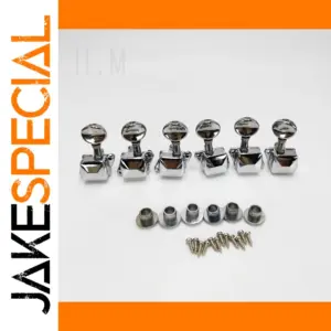 Premium Acoustic Guitar Tuning Peg Set in Black or Silver