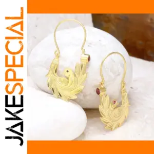 Vintage Peacock Drop Earrings in Gold & Silver