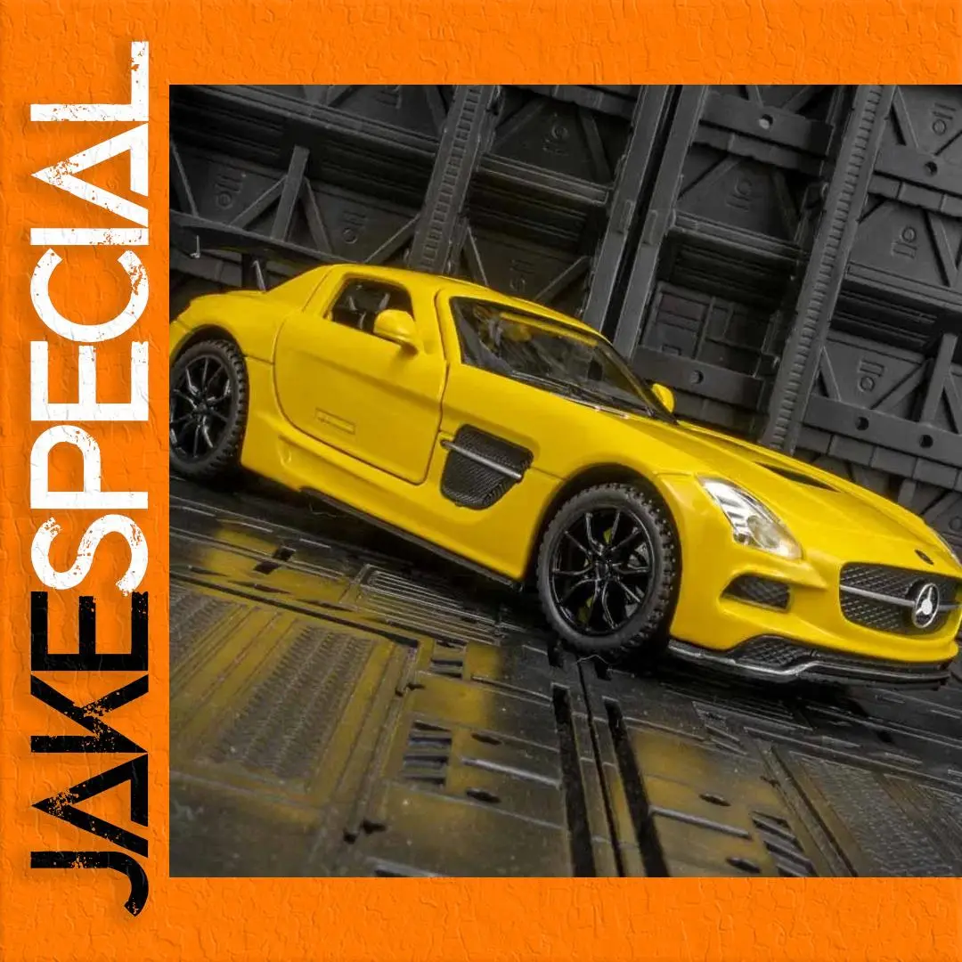 Yellow Mercedes Benz SLS AMG Model 1:32 Diecast 1 Yellow Mercedes Benz SLS AMG Model 1:32 Diecast