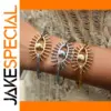 Stainless Steel Geometric Eye Bracelet for Women
