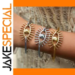 Stainless Steel Geometric Eye Bracelet for Women