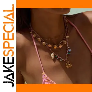 Ocean-Inspired Stainless Steel Necklace with Charms