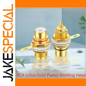 Gold RCA Lotus Female Connectors for Audiovisuals