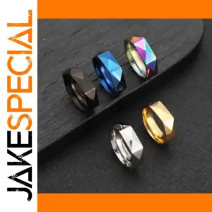 Unisex 6mm Geometric Rhombic Stainless Ring