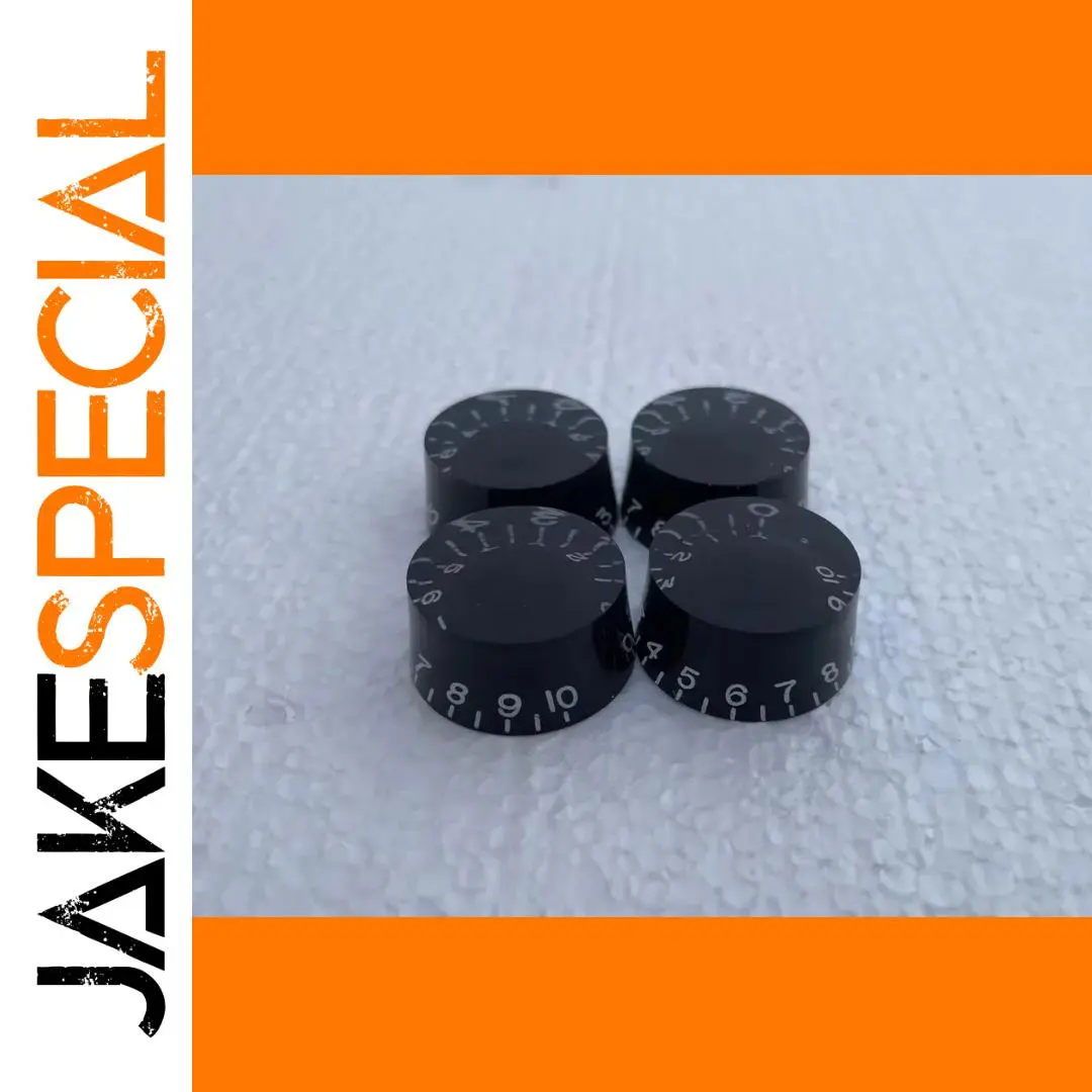 Black Electric Guitar Speed Knobs Set of Four 1 Black Electric Guitar Speed Knobs Set of Four