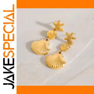 Beach-Inspired Stainless Steel Drop Earrings
