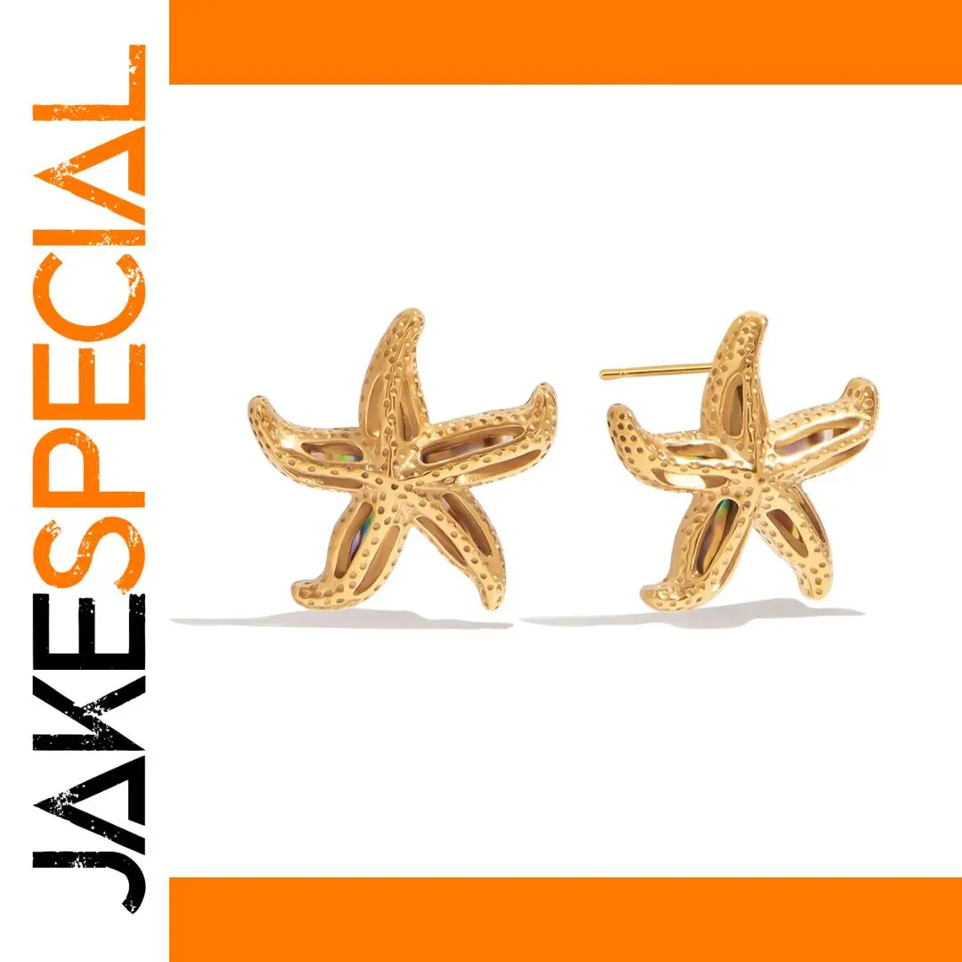 Gold Hypoallergenic Stainless Steel Starfish Earrings 1 Gold Hypoallergenic Stainless Steel Starfish Earrings