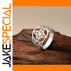 Stainless Steel Witch Knot Ring for Protection
