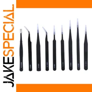Precision Anti-Static Tweezers Set for Electronics