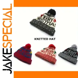 Festive Knitted Christmas Hat with Pom-Pom