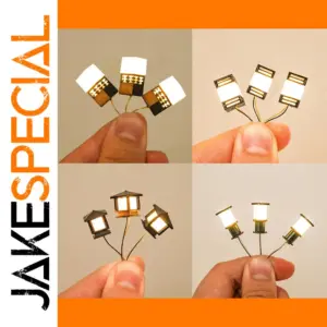 Miniature 1:87 LED Lawn Lamp Set for Dioramas