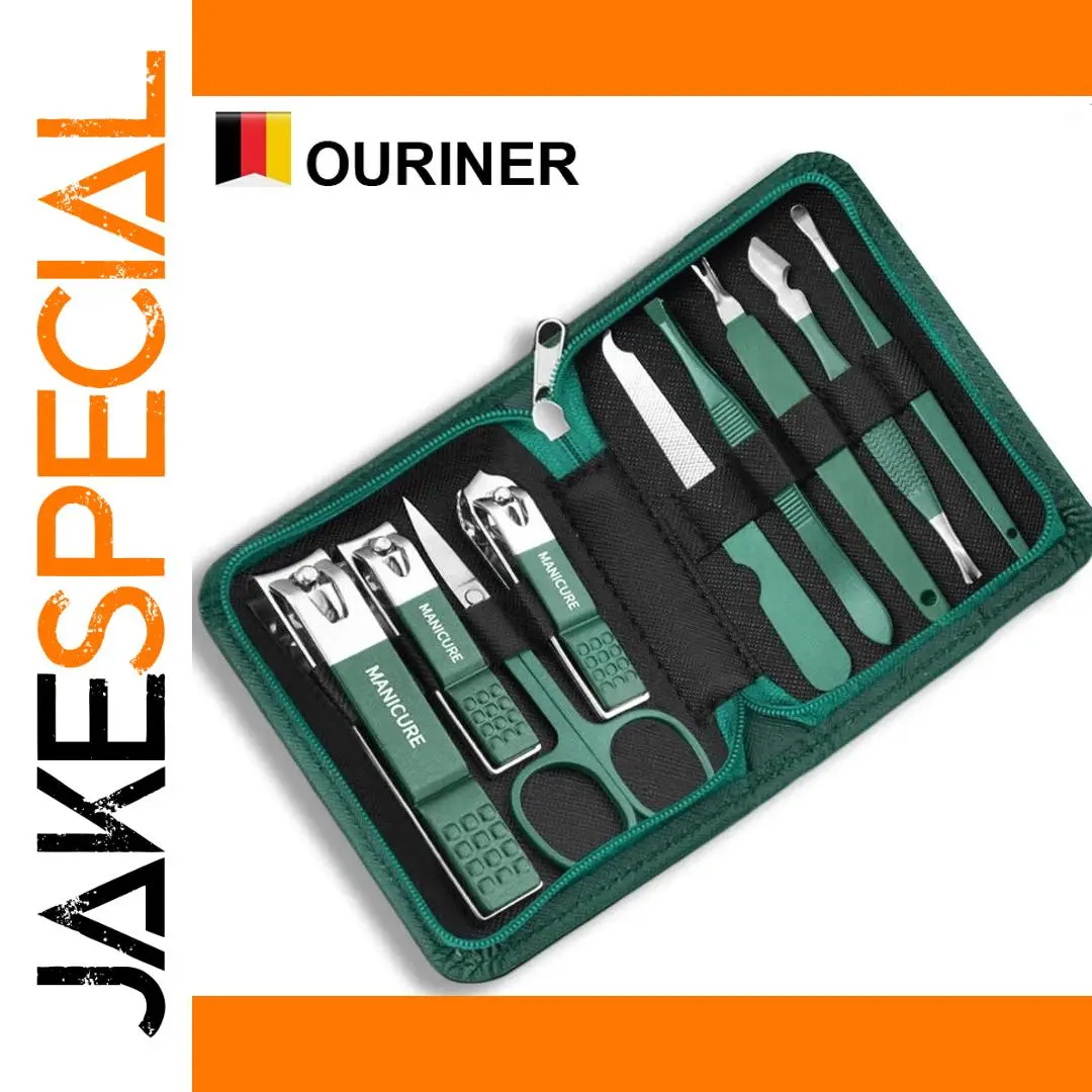 Stainless Steel Green Nail Care Set (6 or 9-Piece) 1 Stainless Steel Green Nail Care Set (6 or 9-Piece)