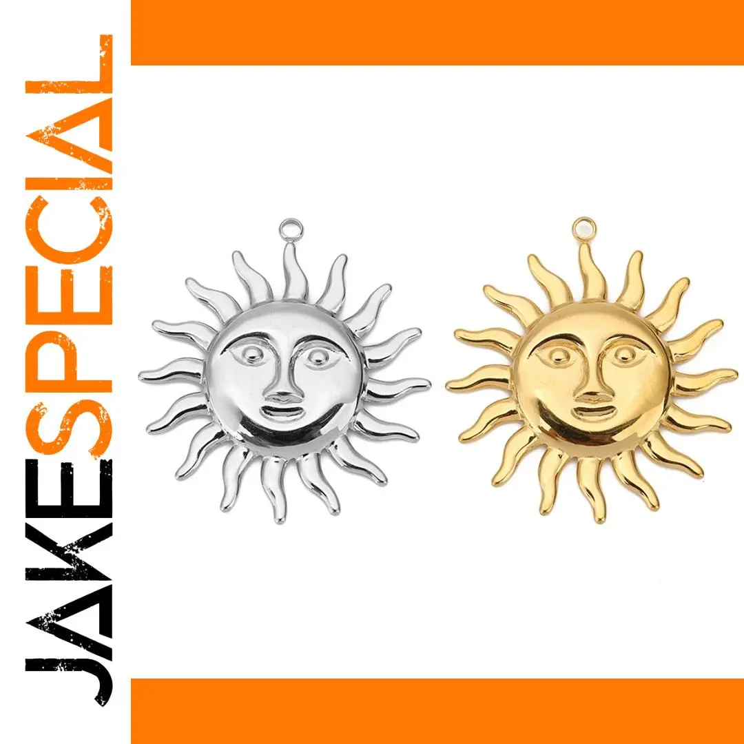 Stainless Steel Sun Pendant 38mm Brightening Jewelry 1 Stainless Steel Sun Pendant 38mm Brightening Jewelry