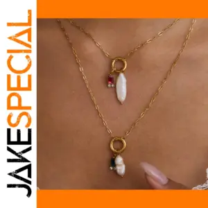 Layered Stainless Steel Gold Necklace Set