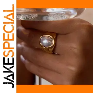 Stainless Steel Gold Pearl Ring Model JDR0103053