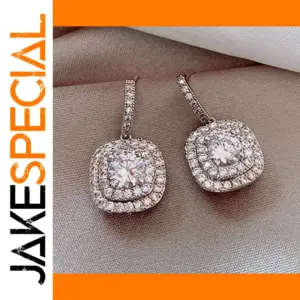 Elegant Silver Drop Earrings with Cubic Zirconia