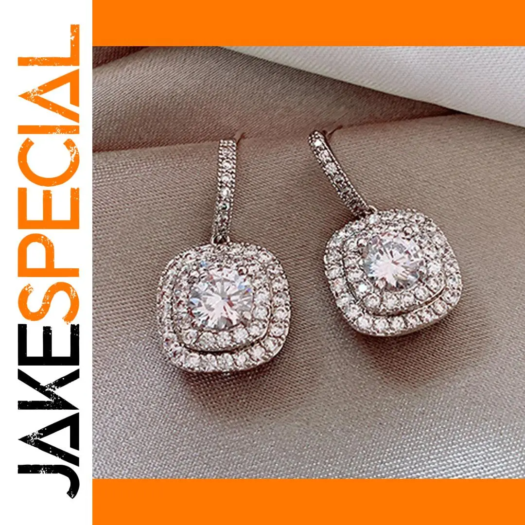 Elegant Silver Drop Earrings with Cubic Zirconia 1 Elegant Silver Drop Earrings with Cubic Zirconia