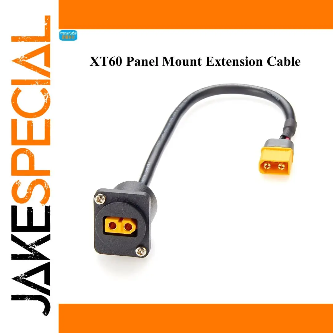 XT60 Panel Mount Extension Cable 30cm 1 XT60 Panel Mount Extension Cable 30cm