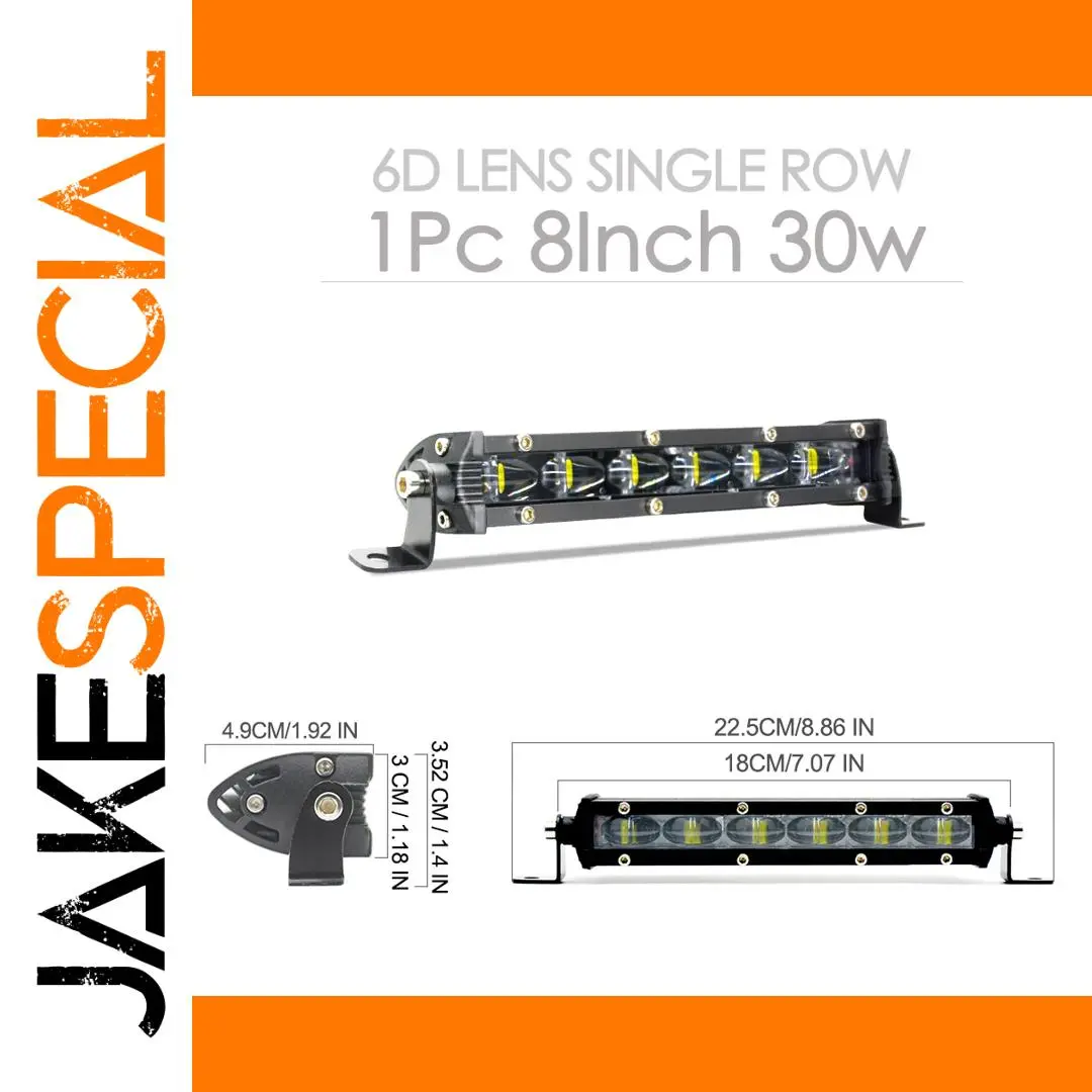 8-Inch Dual-Beam LED Work Light Bar 1 8-Inch Dual-Beam LED Work Light Bar