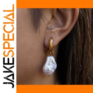 Vintage White Zircon Pearl Drop Earrings