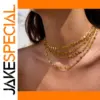 Gold Stainless Steel Circular Chain Necklace