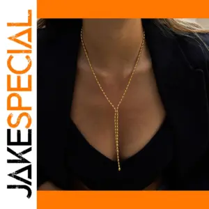 Gold Stainless Steel Y-Shaped Necklace