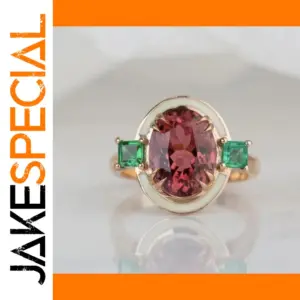 Gold-Tone Women's Geometric Zircon Ring