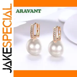 Elegant Pearl Drop Earrings in Gold, Silver, Rosé